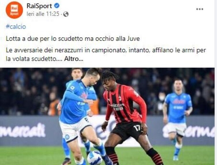 Napoli, Alvino aizza la polemica: Raisport, non hai dimenticato niente? |  Sport e Vai