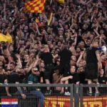 Uno scorcio della tifoseria del Lecce al completo