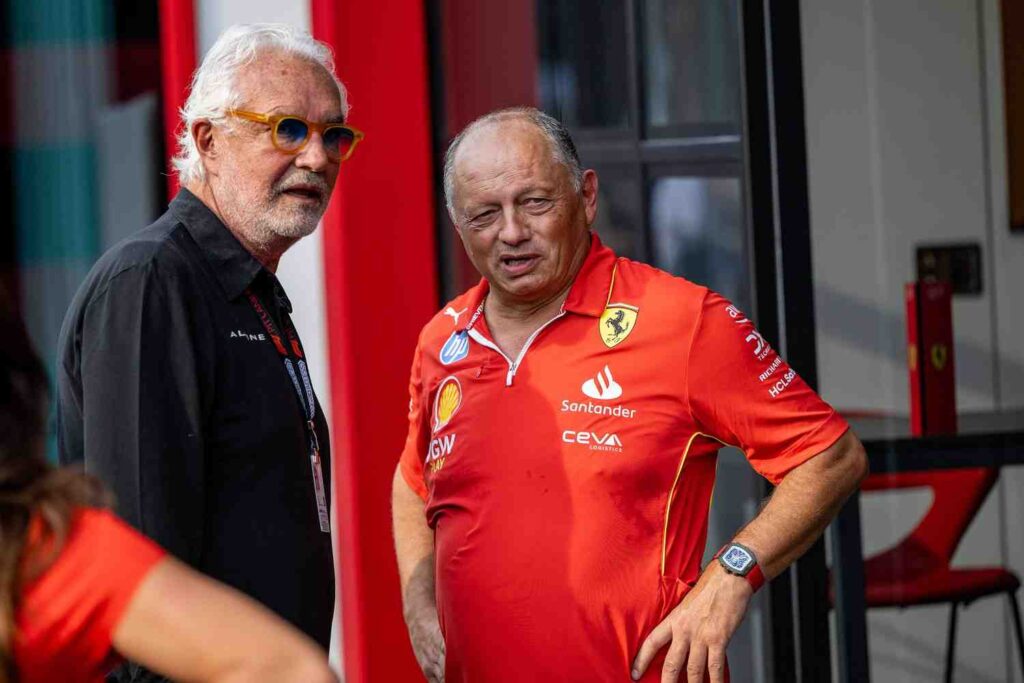 Team principal della F1, Flavio Briatore e Fred Vasseur