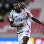 Moise Kean con la maglia della Nazionale azzurra
