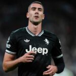 Dusan Vlahovic con la maglia della Juventus