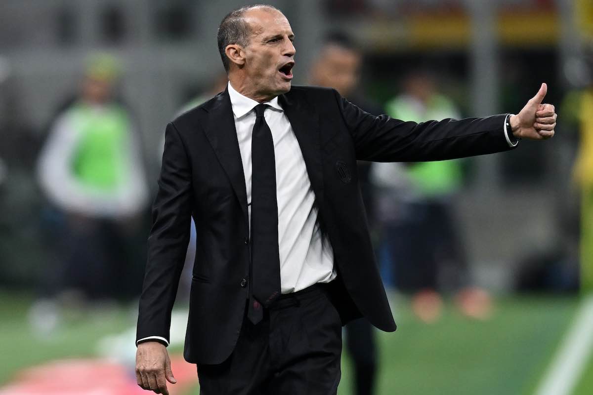 Max Allegri sulla panchina del Milan