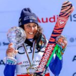 Federica Brignone dopo la vittoria in Coppa del Mondo