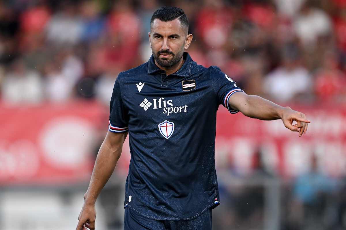 Massimo Coda con la maglia della Sampdoria